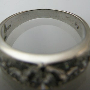 a857 Vintage Gorgeous Multi Diamond Ring in 14k White Gold Size 6.5 image 5