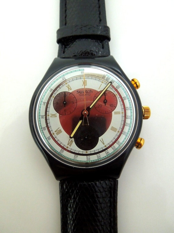 s488 1992 Swatch Watch Vintage Chrono COLOSSAL SC… - image 3