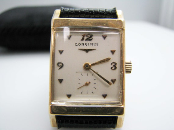 b325 Men's 14kt Yellow Gold Longines wristwatch - image 1