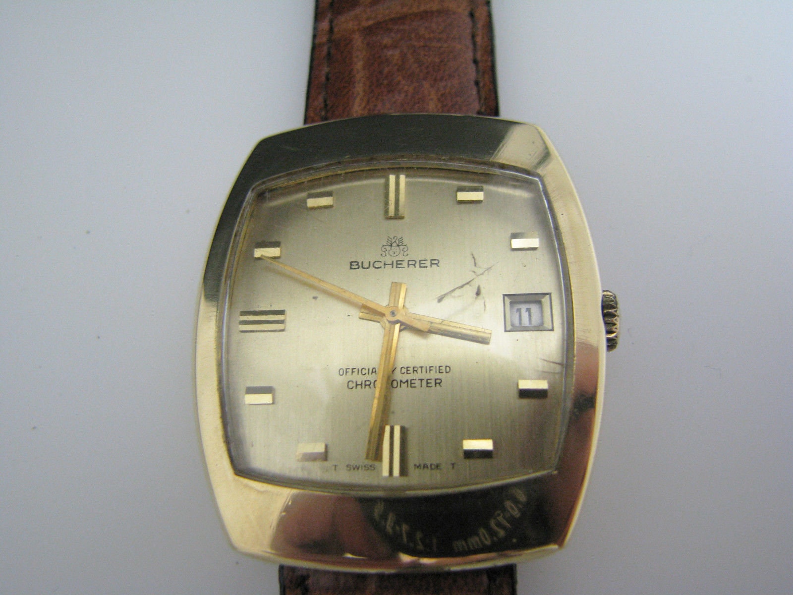 A1015 Vintage 1970's Men's Bucherer Chronometer Watch Date A1015 Vintage 1970's Men's Bucherer Chronometer Watch Date