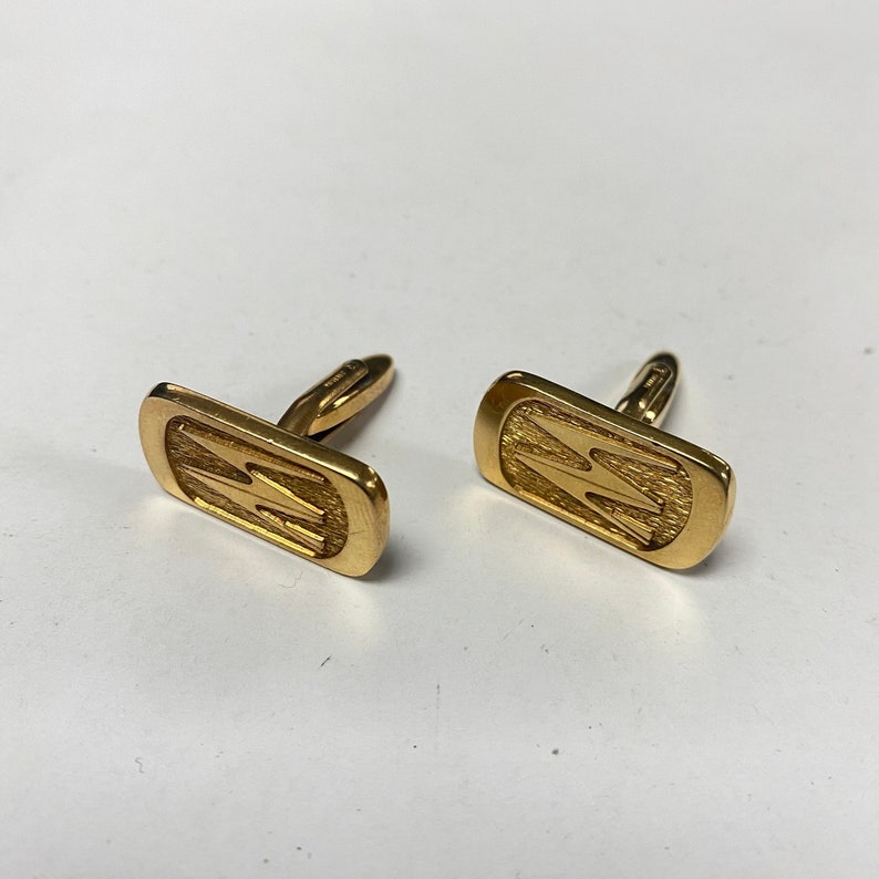 f659 Vintage Sterling Silver Gold Tone Men/'s Cuff Links