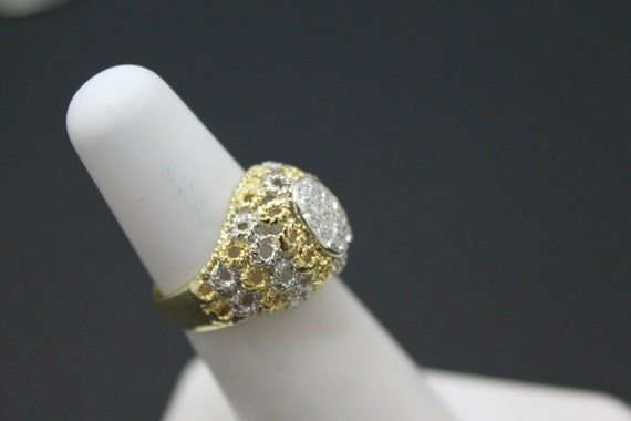 a873 Vintage Beautiful Diamond Cluster Domed Ring… - image 2