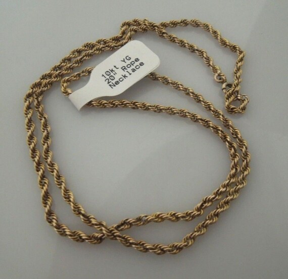 s016 10kt Yellow Gold Twisted Rope Chain 20"/ 8g - image 3