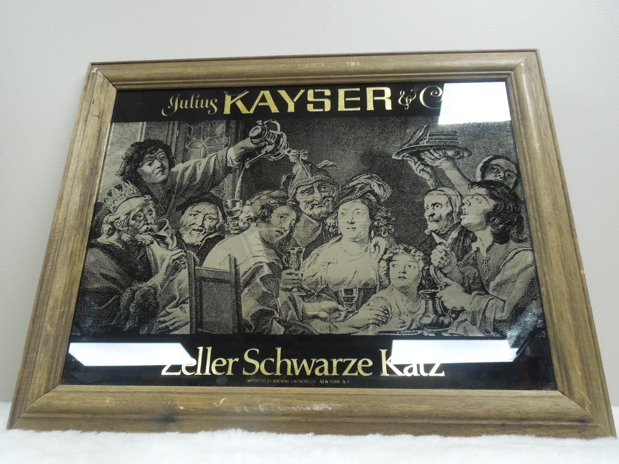 Chesterfield パブミラー ウォールミラー トランプ クイーン Q933 Julius Kayser and Co Mirrored Tavern Bar Mirror-black