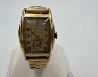 u043 Men's Vintage Elgin 10k Gold Filled Mechanical Wristwatch