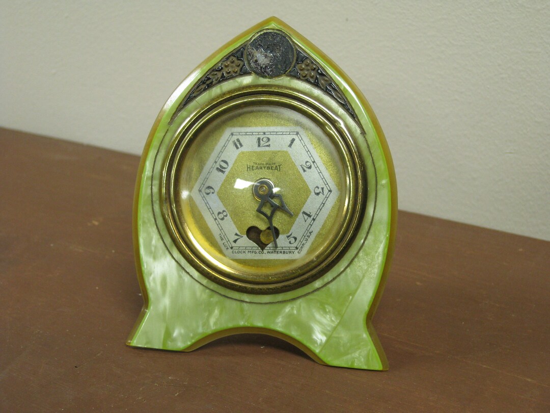 G217 1930s the Lux Clock Co. Heartbeat Miniature Clock Etsy