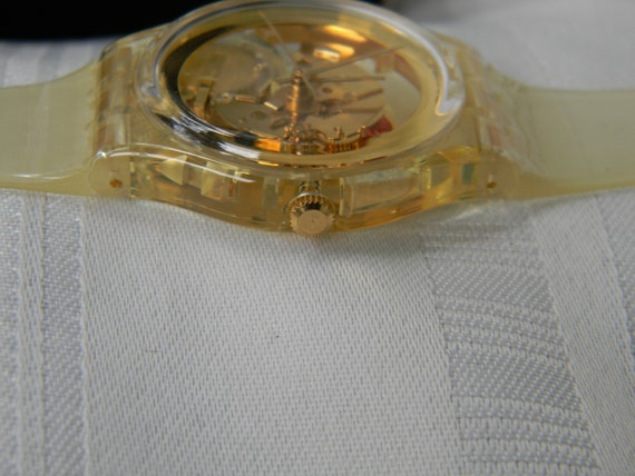 j919 Golden Jelly Swatch Watch #1 Collector Swatc… - image 8