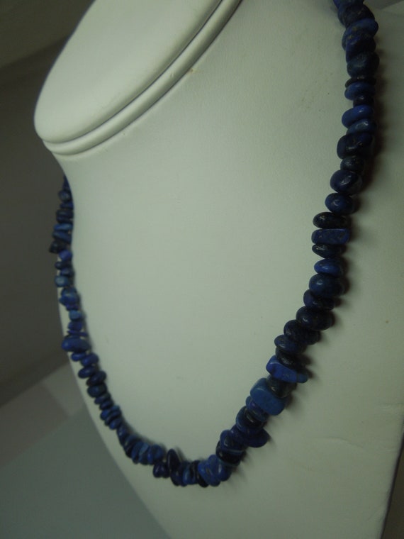 q364 Beautiful Lapis Lazuli Crystal Necklace with… - image 4