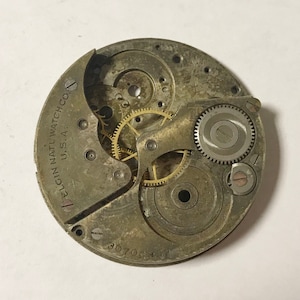 e975 Vintage Elgin Mechanical Wrist Watch Movement for Parts Repair image 1