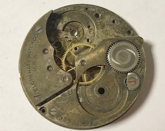 e975 Vintage Elgin Mechanical Wrist Watch Movement for Parts Repair