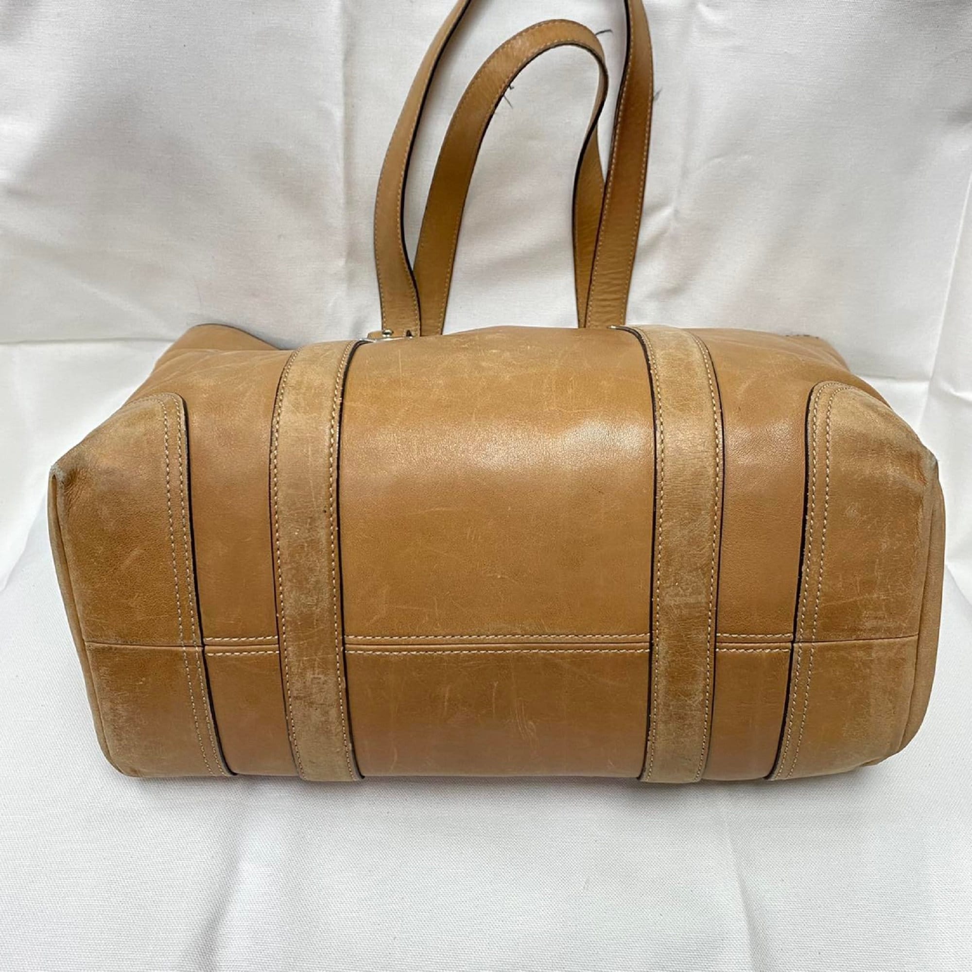 M350 Vintage Coach Hampton Large Carryall Tote Bag Purse Leather