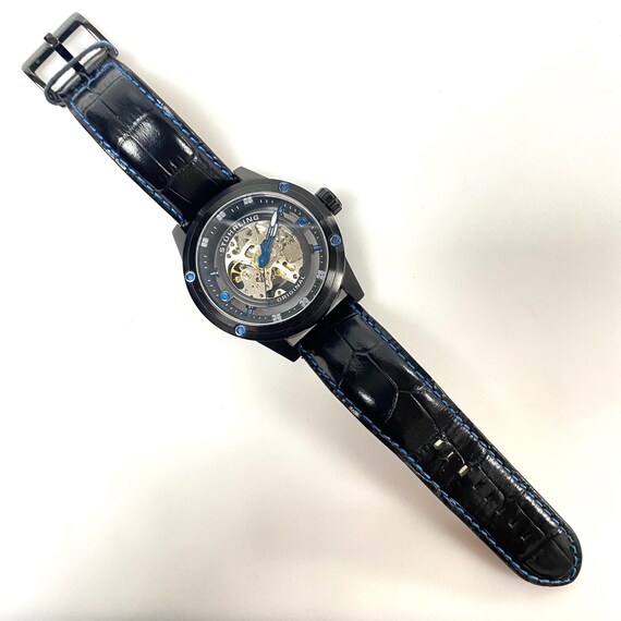 v785 Stührling Original Zolara 360 Sport Automatic Open Skeleton Wrist Watch View 5