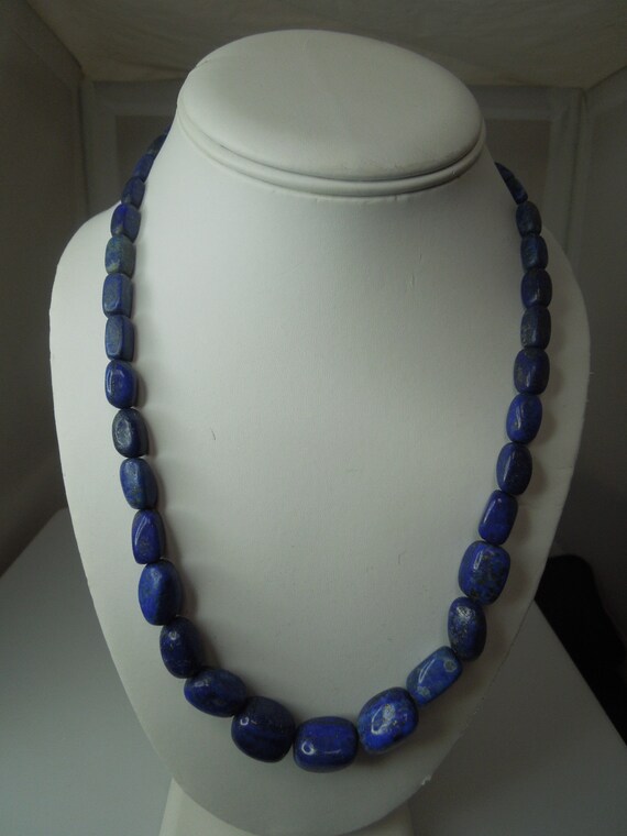 q354  Lapis lazuli Graduated Beads and Sterling S… - image 5