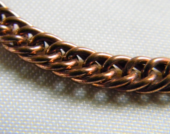 h763 Nice Vintage Medium Copper Curb Link Necklac… - image 4