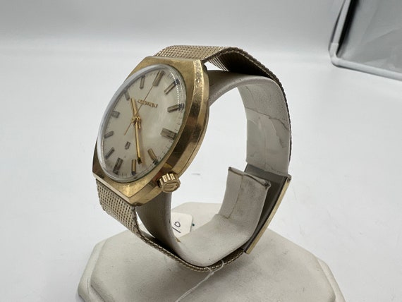 U078 Men s Bulova Accutron White Dial 10kt Gold Filled Case Wristwatch Etsy UK