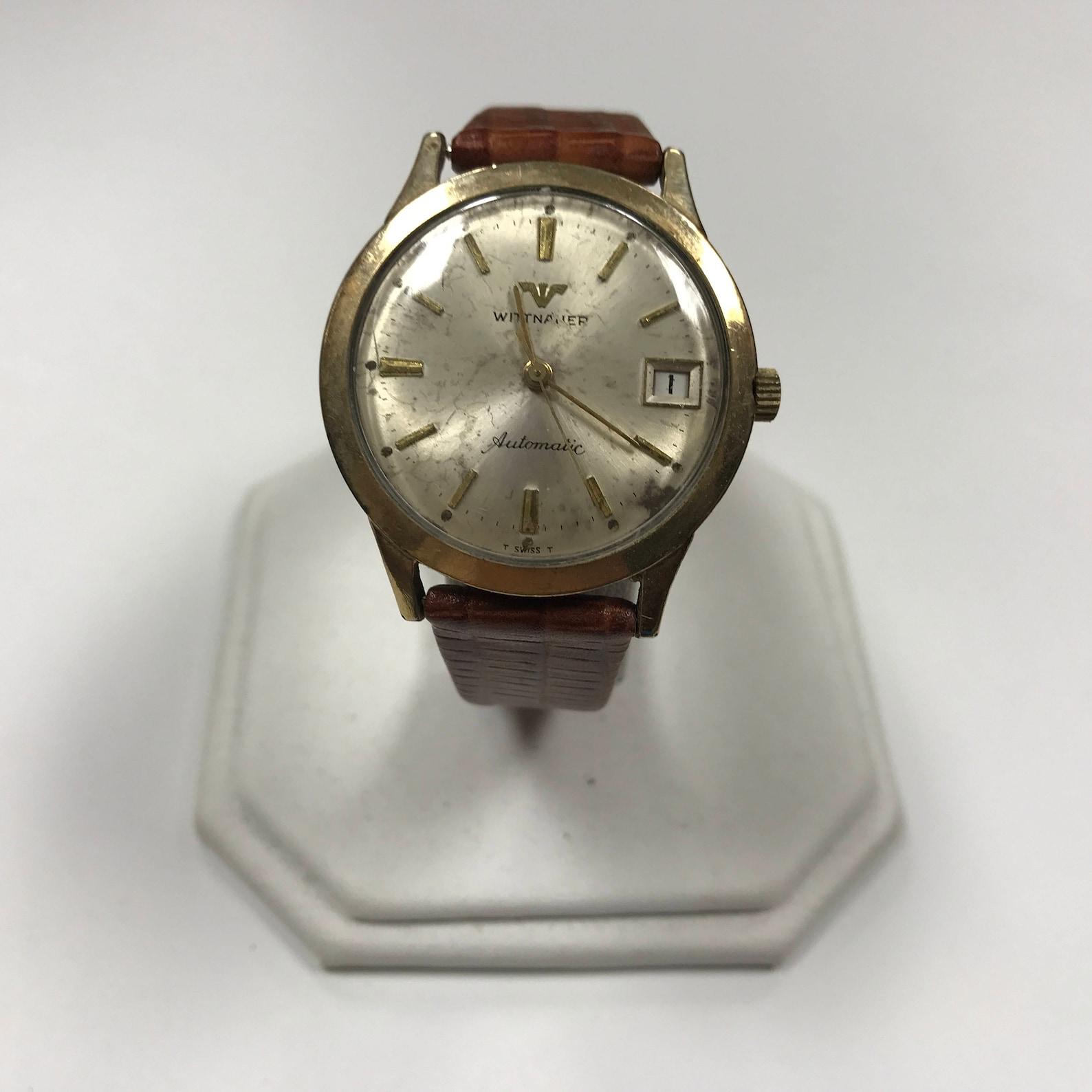 d240 Vintage Wittnauer Swiss Automatic 10K GF Stainless Wrist 1 - изображен...