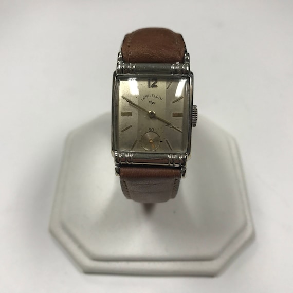 d330 Vintage Lord Elgin 10K RGP Bezel Stainless Steel… Gem