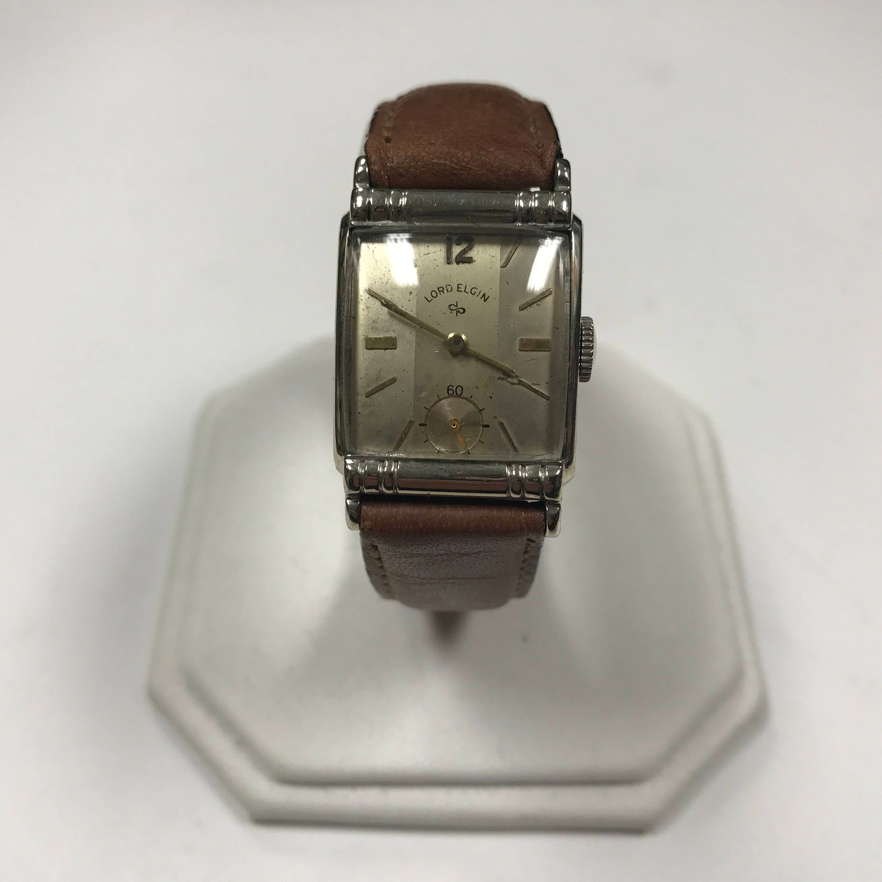 D330 Vintage Lord Elgin 10K RGP Bezel Stainless Steel Mechanical