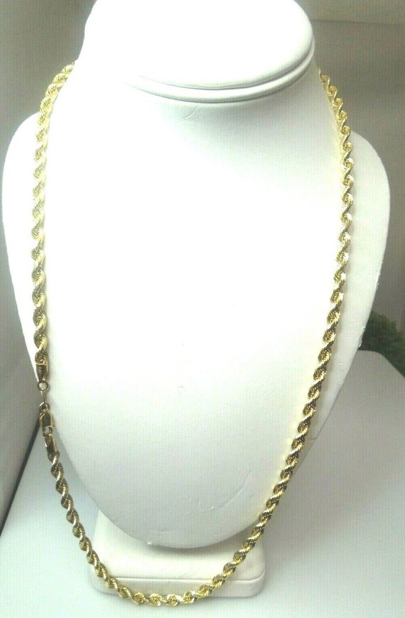 q581 14kt Yellow Gold Rope Chain Size 24" Converti