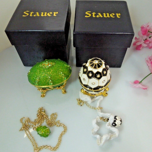 t128 Stauer Innessa Egg and Necklace 34660 & 32375 Choose Green or Black