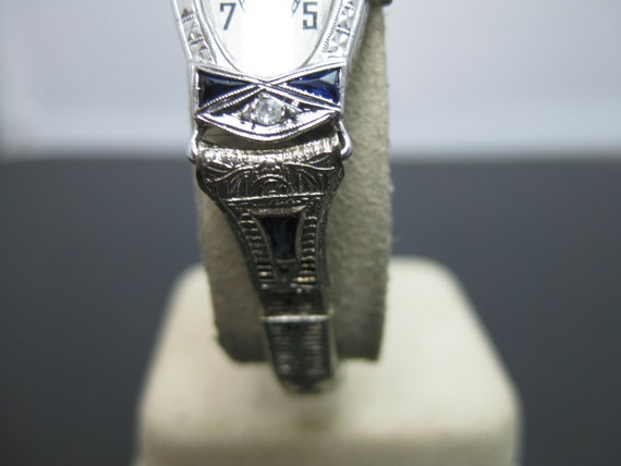 h506 Gorgeous Vintage 14k White Gold 1930s Vanbur… - image 3