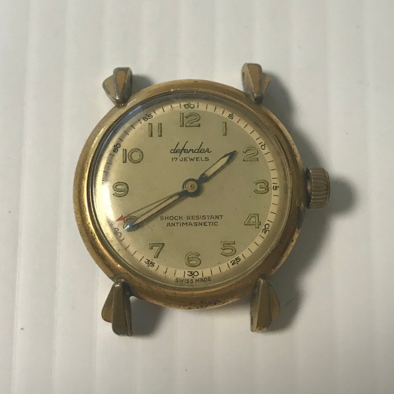 F060 Vintage Defender Swiss Made 17J Men's Wrist Watch | Etsy