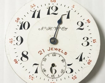 e921 Vintage N.H.W.Co Swiss Wrist Watch Movement for Parts Repair