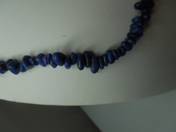 q364 Beautiful Lapis Lazuli Crystal Necklace with… - image 3