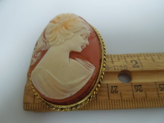 s266 Vintage Carl Art Gold Filled Cameo Brooch Pin - image 4