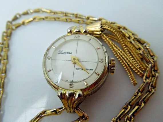 Vintage Lucerne Webster Swiss Manual Gold Tone Pocket Watch Lucerne Pocket Watch Vintage Mechanical Manual Gold Plated  main image 2