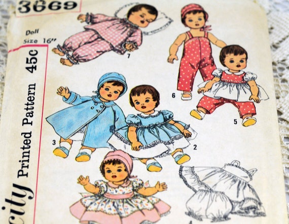 Antique Doll Clothes Pattern Betsy Wetsy And Other Dolls | Etsy