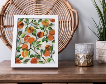 Oranges Art Print Botanical Art Print, Oranges Artwork Clementine Citrus Orange Kitchen Decor, Sustainable Fruit Decor