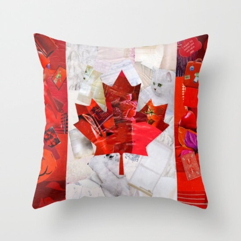 Canada Flag Pillow Cover Decorative Pillow Cover Canadian Etsy