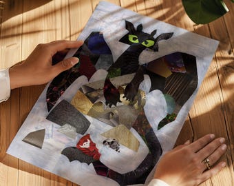 Tandeloze collagekunstprint - How to Train Your Dragon Decor