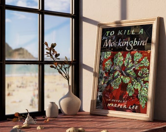 To Kill A Mockingbird Art Print, English teacher gift, Bibliophile Bookworm gift, Book Lover Art, Classic Lit, Reader wall art
