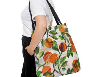 Oranges tote bag, Fruit Bag, Farmer's Market Tote, Library Bag, Durable Reading Tote