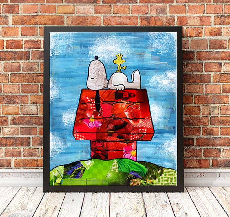 Snoopy Gift Snoopy Wall Art Print Peanuts Art Print Peanuts Etsy