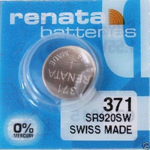 Renata 371 1.55v Watch Cell Batteries SR920SW Mercury Free Silver Oxide  Swiss