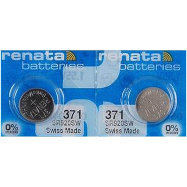 2 x Renata 371 1.55v Watch Cell Piles SR920SW Oxyde d'argent sans mercure