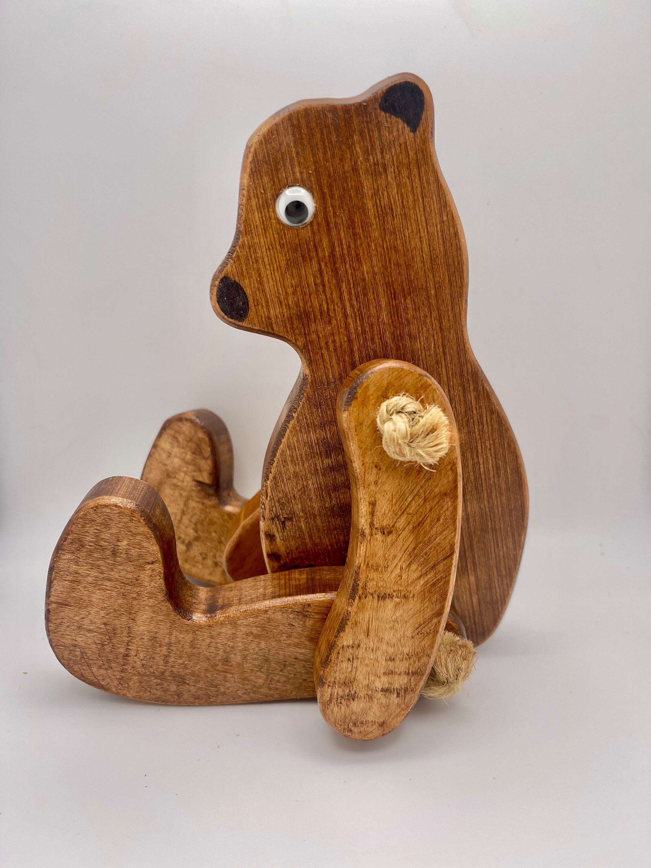 Vintage Wood Teddy Bear Articulated Etsy