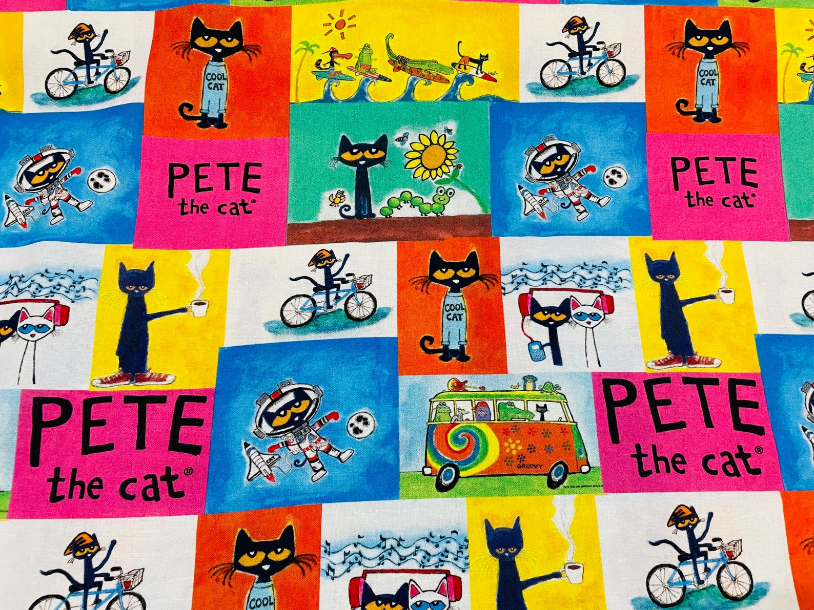 Pete the Cat Fabric Childrens Books 100 Cotton by the Etsy