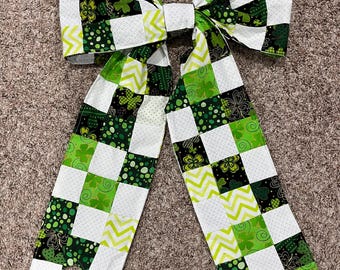 Lazo grande de patchwork - Decoración del Día de San Patricio