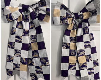 JMU James Madison University Large Patchwork Bow - 2 Bows Available