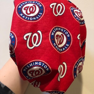 Scrub Cap - Washington Nationals Baseball Print PPE Cancer Cap Surgical Cap Scrub Hat Nurse Doctor Protective Wear