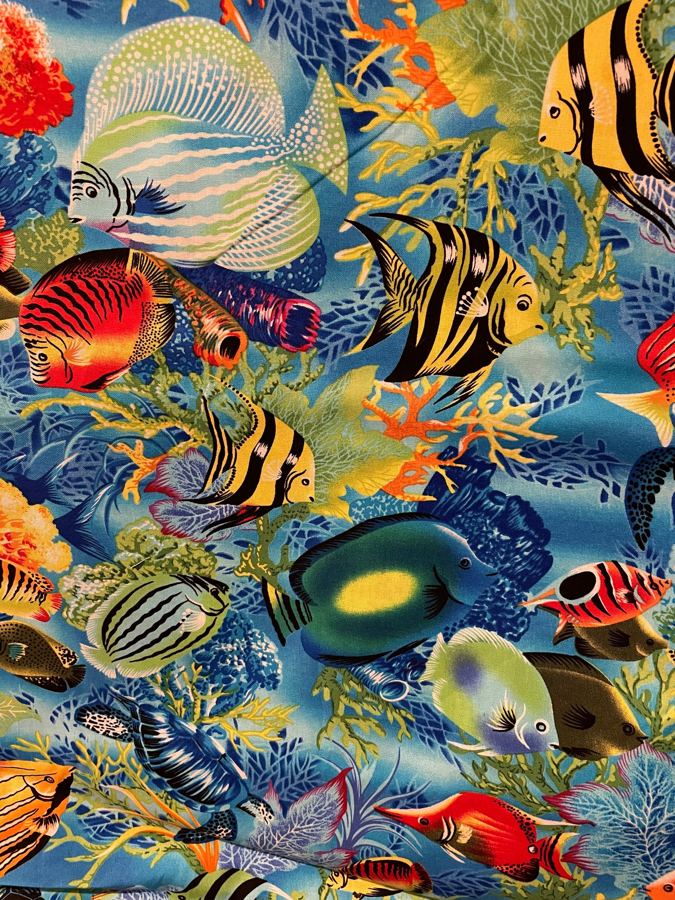 Tropical Fish Fabric: Bright Coastal Beachhouse Cotton - Etsy