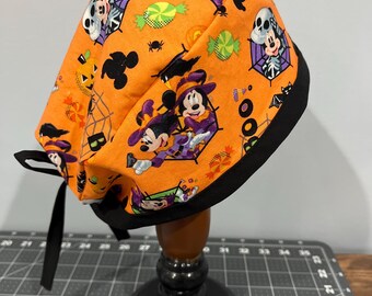 ÚLTIMO Gorro quirúrgico Mickey Mouse Minnie Mouse Halloween - Gorro quirúrgico EPI Gorro hospitalario Gorro oncológico Cubierta oncológica Bicolor