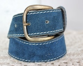 Suede Belt 37 39 39 Waist Womens Royal Denim Blue Leather Azure Sapphire Сobalt Dark Turquoise Belt Disco Festival Hippie Boho Bohemian Gift Her