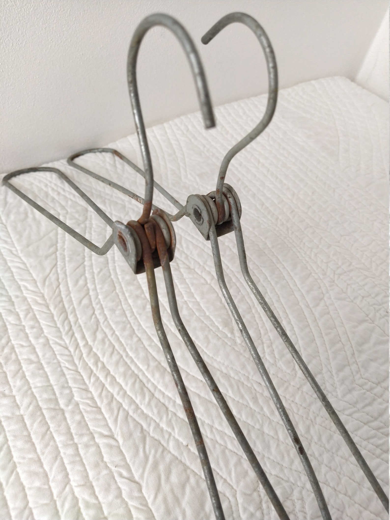 Clothes Folding Coat Hangers Collapsible Lot 4 Rusty Metal Etsy