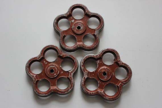 Set 3 Big Valve Handles Brown Water Faucet Shabby Water Tap Etsy