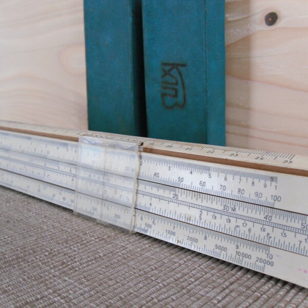 Slide Rule in Case Wood Logarithmic Ruler Instrument Math Engineer Soviet Calculation. USSR Logarithmic Slide Ruler. Antique Calculator